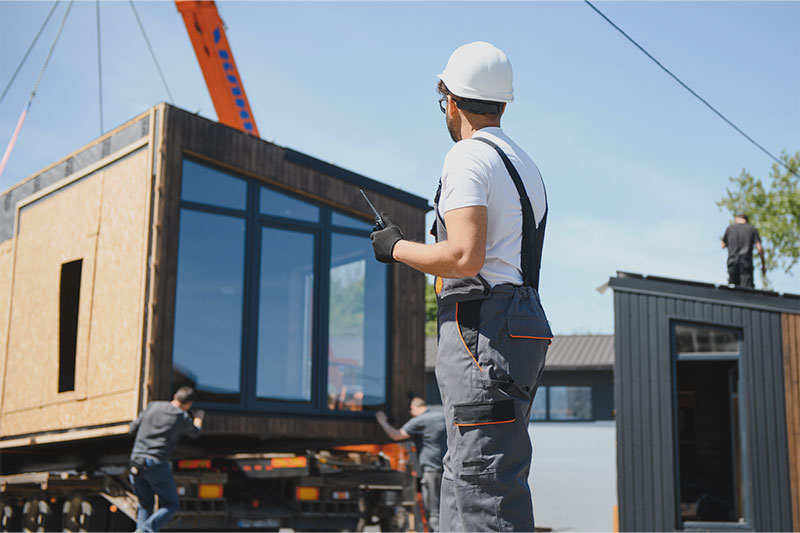 Five-step SBA 8(a) sole-source award timeline for a federal modular construction project